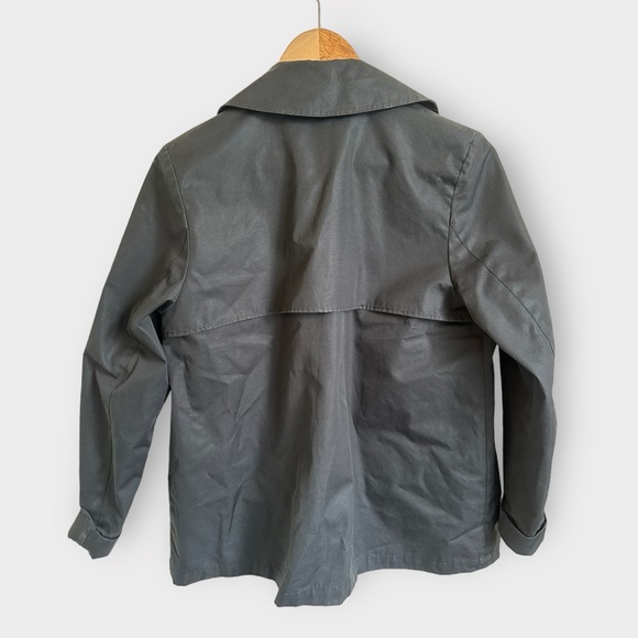 Everlane Short Swing Trench Coat Black Double Breasted Button Front Size M - Picture 5 of 11